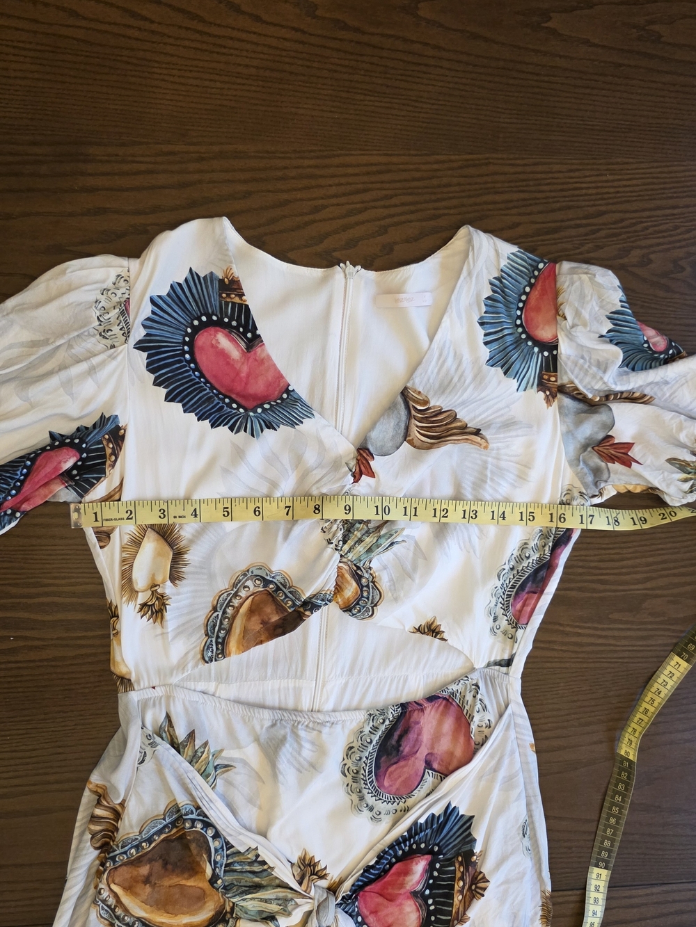 Lez a Lez Tropical Cutout Midi Dress asymmetrical Boho Chic Resort Short Sleeve - Picture 6 of 9